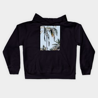 Palm trees, Tropical landscape palms, Sky, Nature print Kids Hoodie